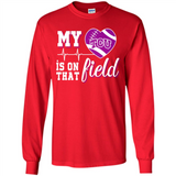 TCU Horned Frogs Football My Heart is on that Field - Long Sleeve T-Shirt