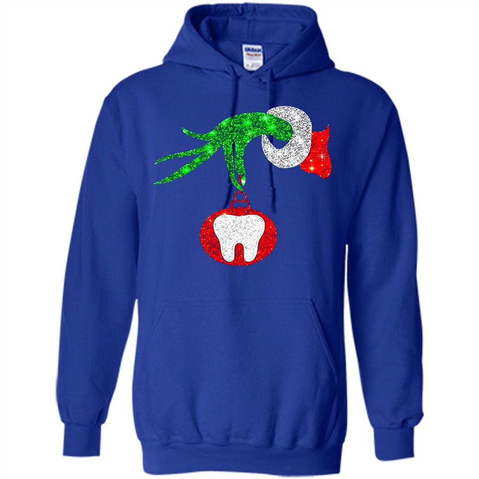 Christmas Nurse Grinch hand holding clinic dental ornament - Hoodie