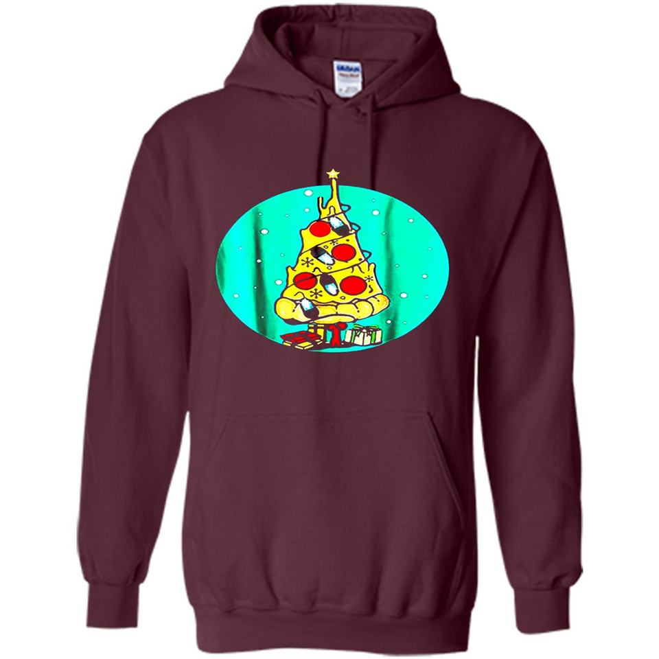 Funny Pizza Ugly Christmas Sweater Xmas Pizza Tree - Hoodie
