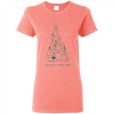 Merry Catmas Funny Cat Christmas Tree Sweatshirt - Ladies Short-Sleeve