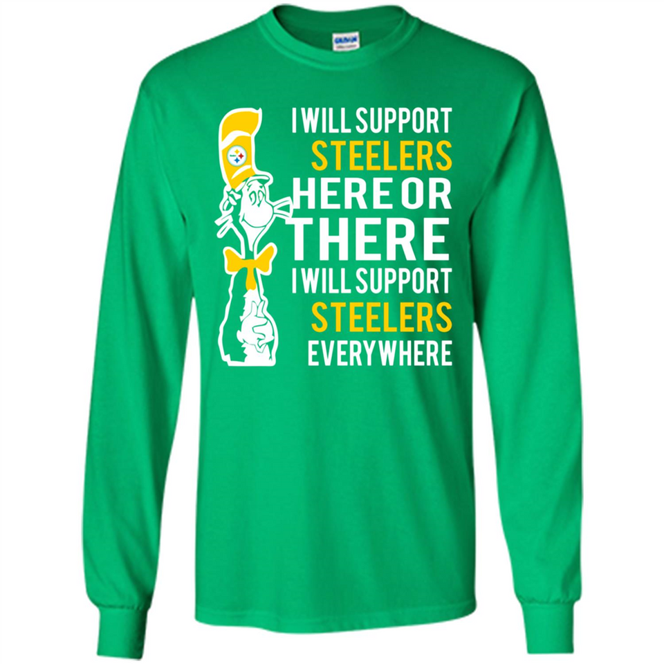 Shirt For Dr Seuss Cat And Pittsburgh Steelers Fans - Long Sleeve T-Shirt
