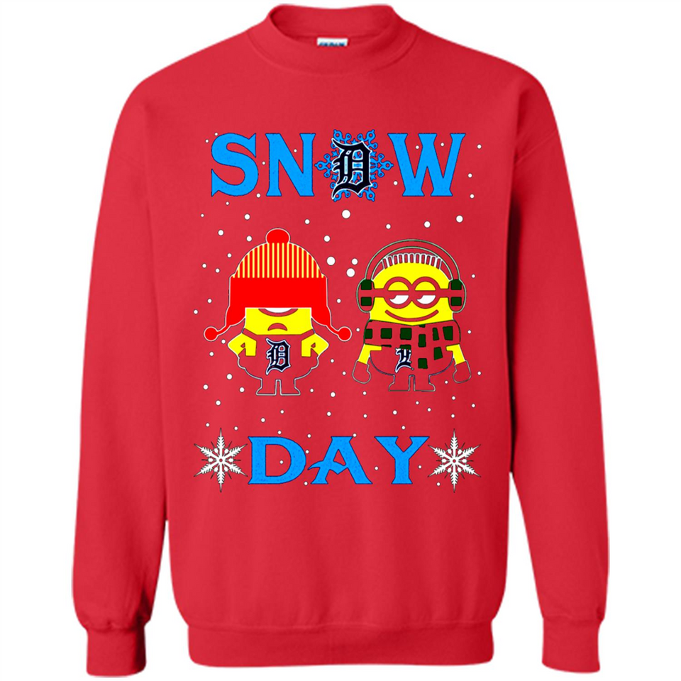 Snow Day Shirt For Detroit Tigers Vs Minion Fans pingpong