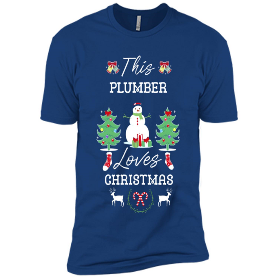 This Plumber Loves Christmas Tree Shirt with Snowman
