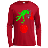 Christmas The Grinch Hand Holding Apple Ornament sweater - Canvas Long Sleeve T-Shirt