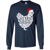 Chicken Christmas T Shirt Merry Chickmas Santa Claus Gifts - Long Sleeve T-Shirt