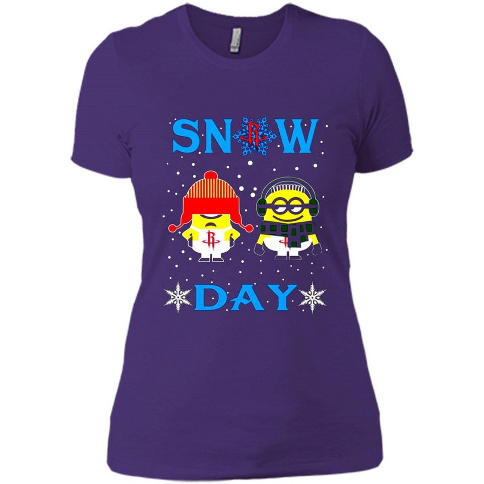 Snow Day Shirt For Houston Rockets Vs Minion Fans pingpong