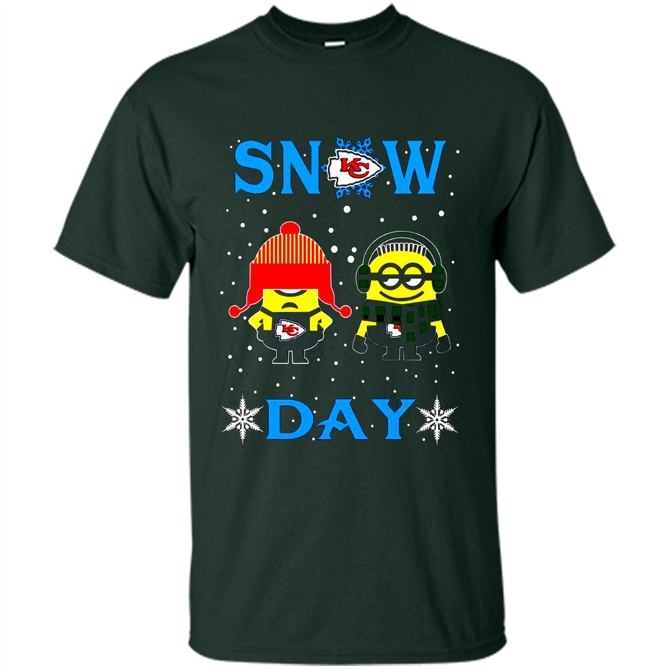 Snow Day Shirt For Kansas City Chiefs Vs Minion Fans Cotton pingpong