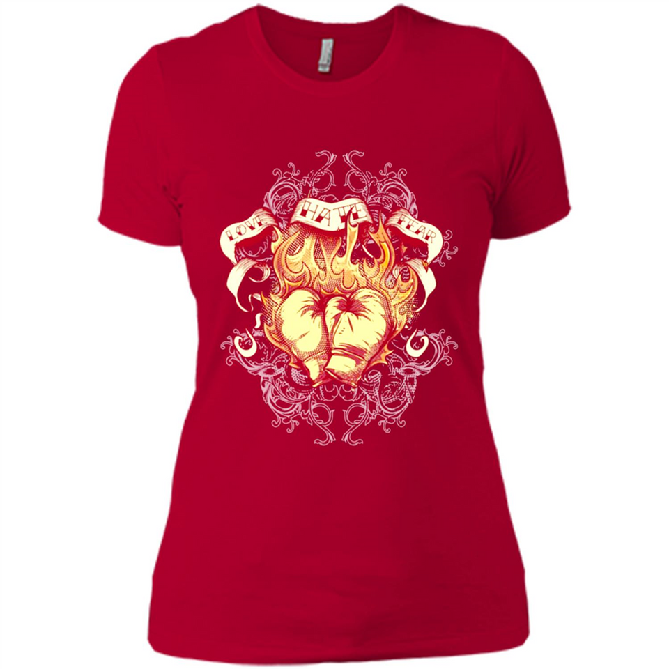Love Hate Fear Boxing - Martial Art Fighting - Ladies' Boyfriend T-Shirt