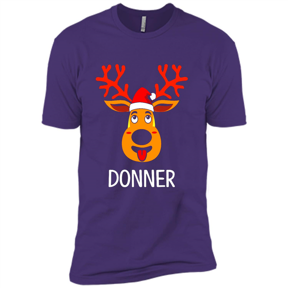 Donner Reindeer Santa Claus Funny Xmas Holiday T-Shirt - Premium Short Sleeve T-Shirt