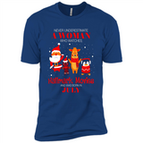 Never Underestimate A July Woman Watches Hallmark Movies Sweatshirt - Premium Short Sleeve T-Shirt