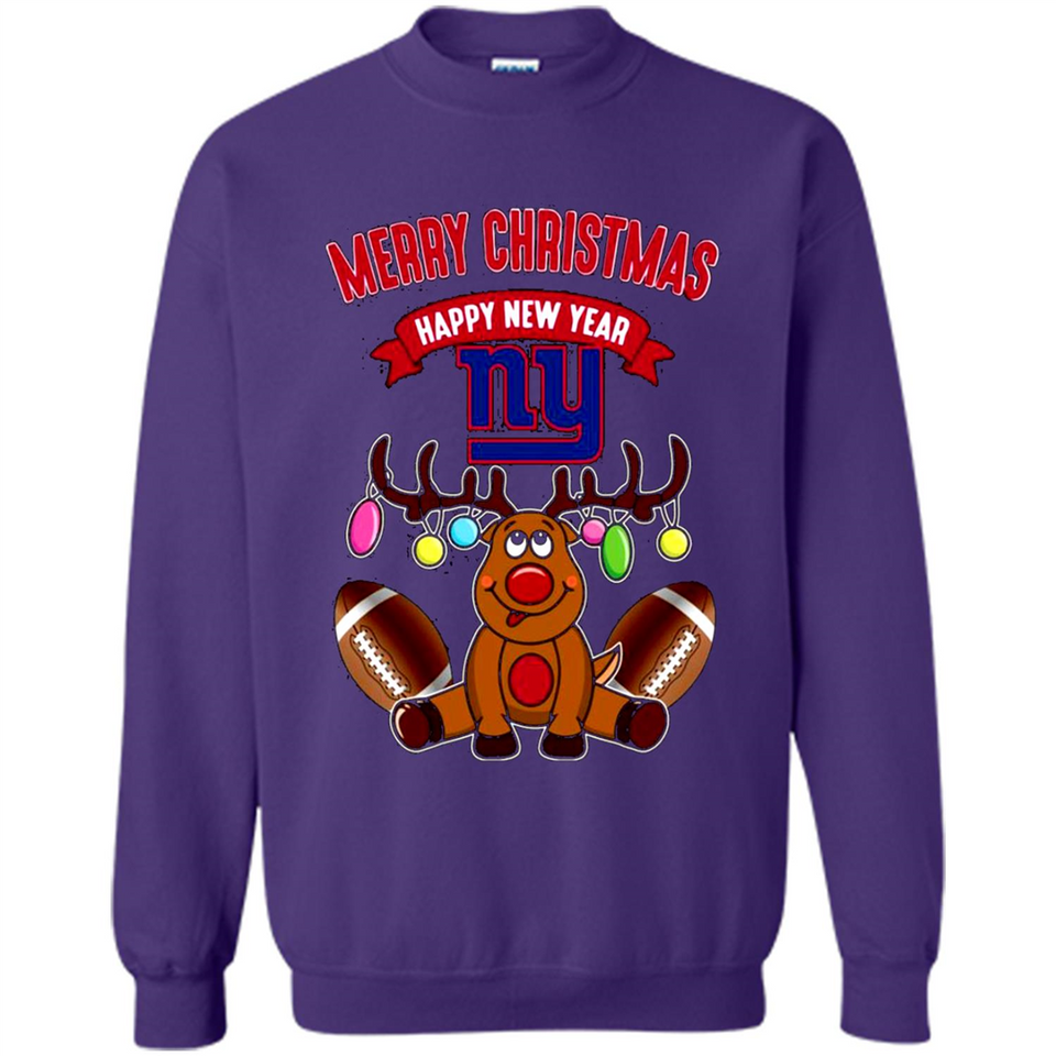 New York Giants NFL Reindeer Funny Merry Christmas And Happy New Year