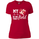 Washington Redskins Football My Heart is on that Field - Ladies' Boyfriend T-Shirt
