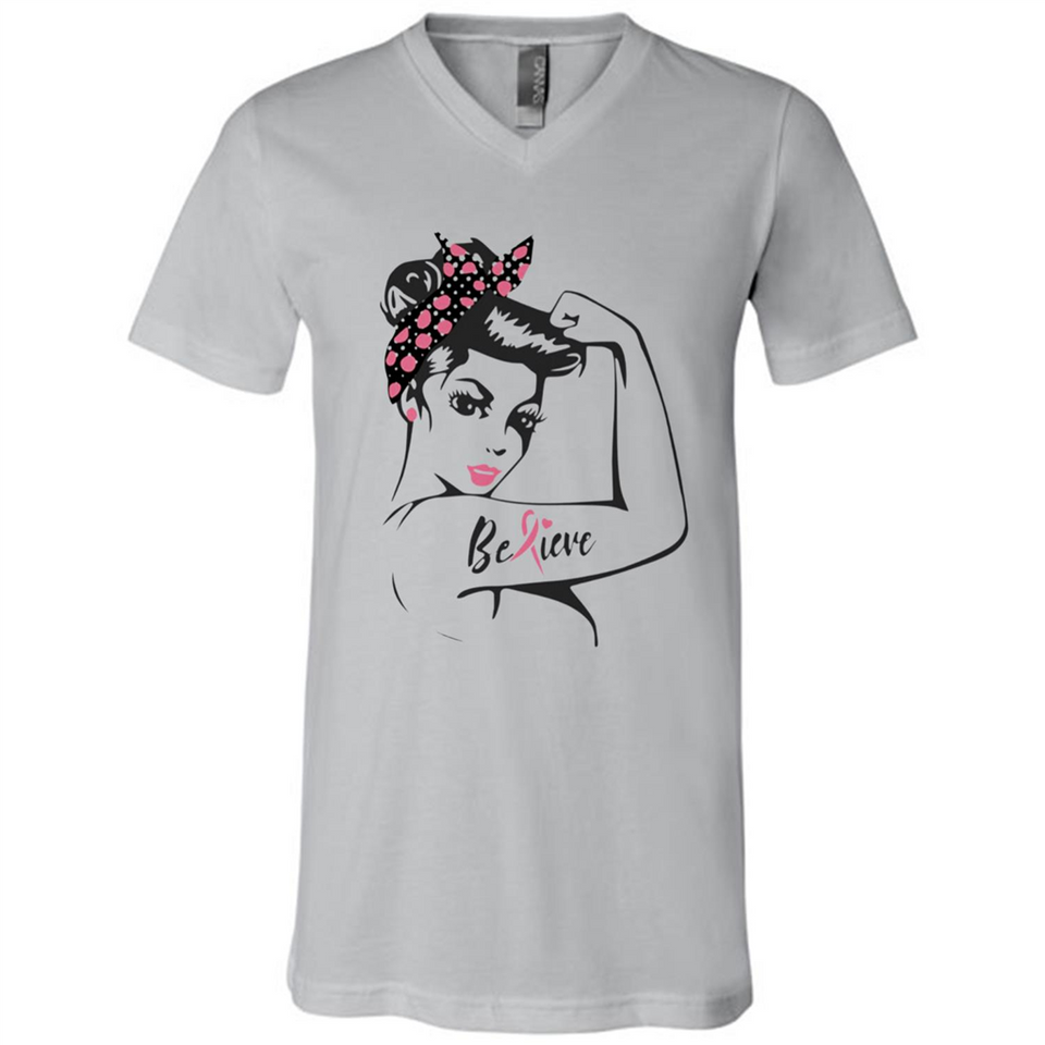 National Breast Cancer Day - Canvas Unisex V-Neck