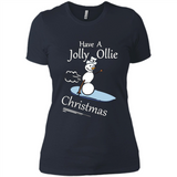 Snowman Snowboarder Tshirt Have Jolly Ollie Christmas