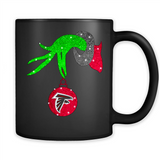 GRINCH HAND HOLDING ATLANTA FALCONS GLITTER CHRISTMAS PINGPONG