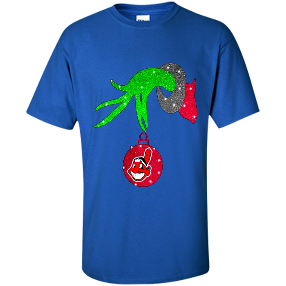 GRINCH HAND HOLDING CLEVELAND INDIANS GLITTER CHRISTMAS PINGPONG