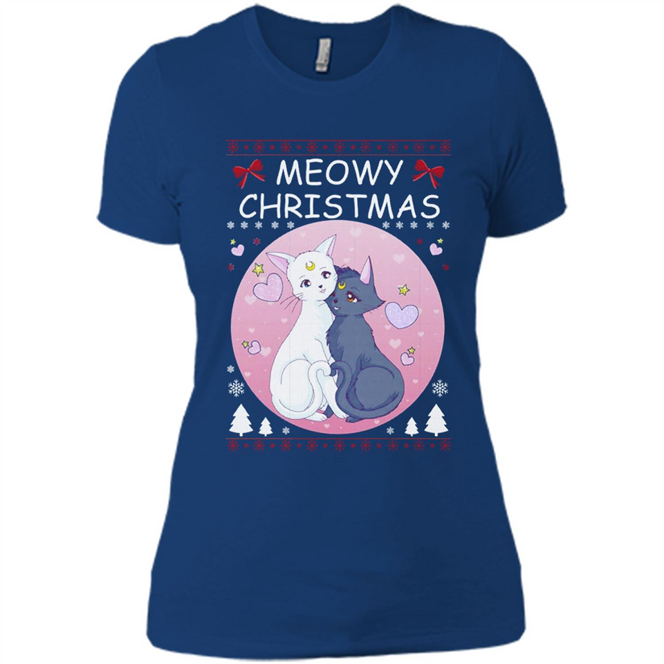 Sailor Moon Yin Yang Cat Love Ugly Christmas Sweater - Ladies' Boyfriend T-Shirt