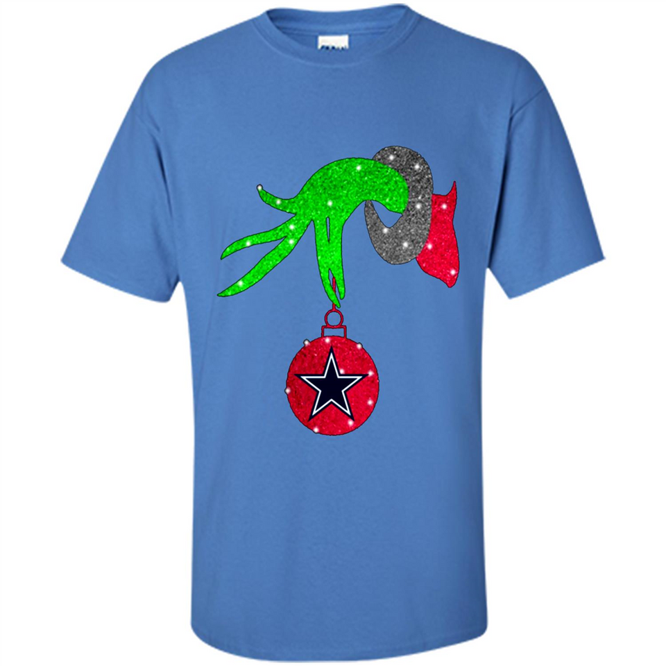 GRINCH HAND HOLDING DALLAS COWBOYS GLITTER CHRISTMAS PINGPONG