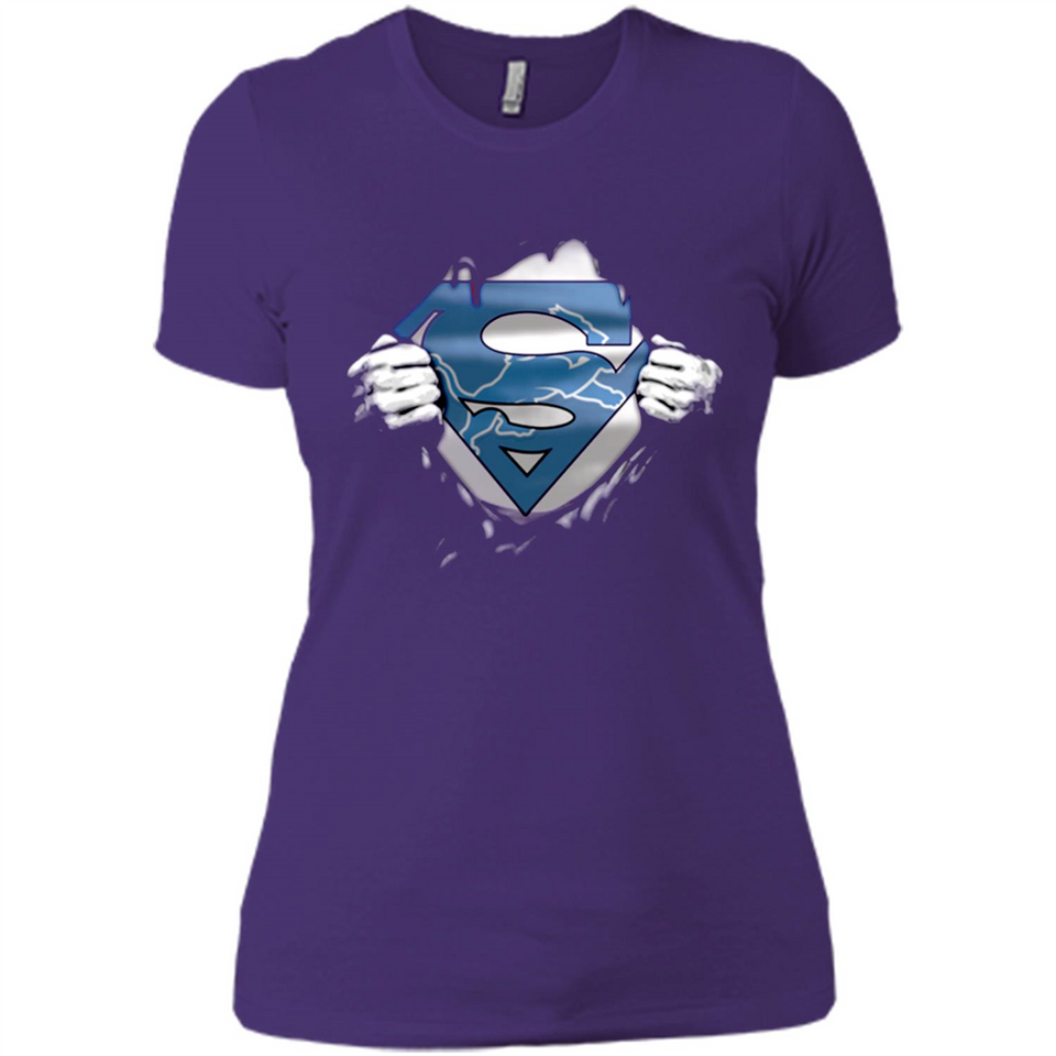 Detroit Lions And Superman Fans - Ladies' Boyfriend T-Shirt