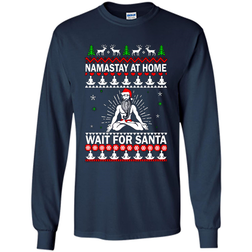 Namastay at home and wait for Santa Christmas sweatshirt PINGPONG