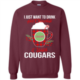I Just Want To Drink Hot Chocolate & Watch Washington State Cougars Ugly Christmas Sweater PINGPONG