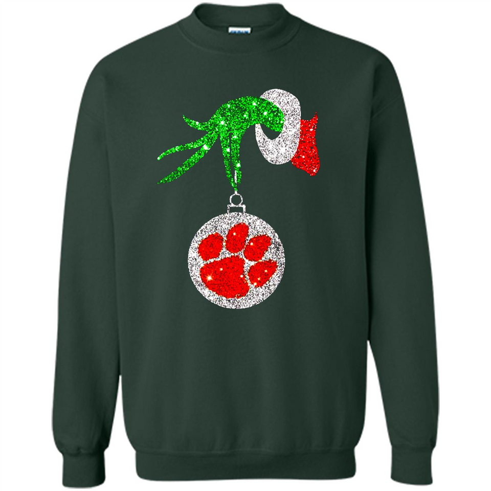 Amazing tee Clemson Tigers Glitter Grinch Monogram Ornament Christmas Gift - Sweatshirt