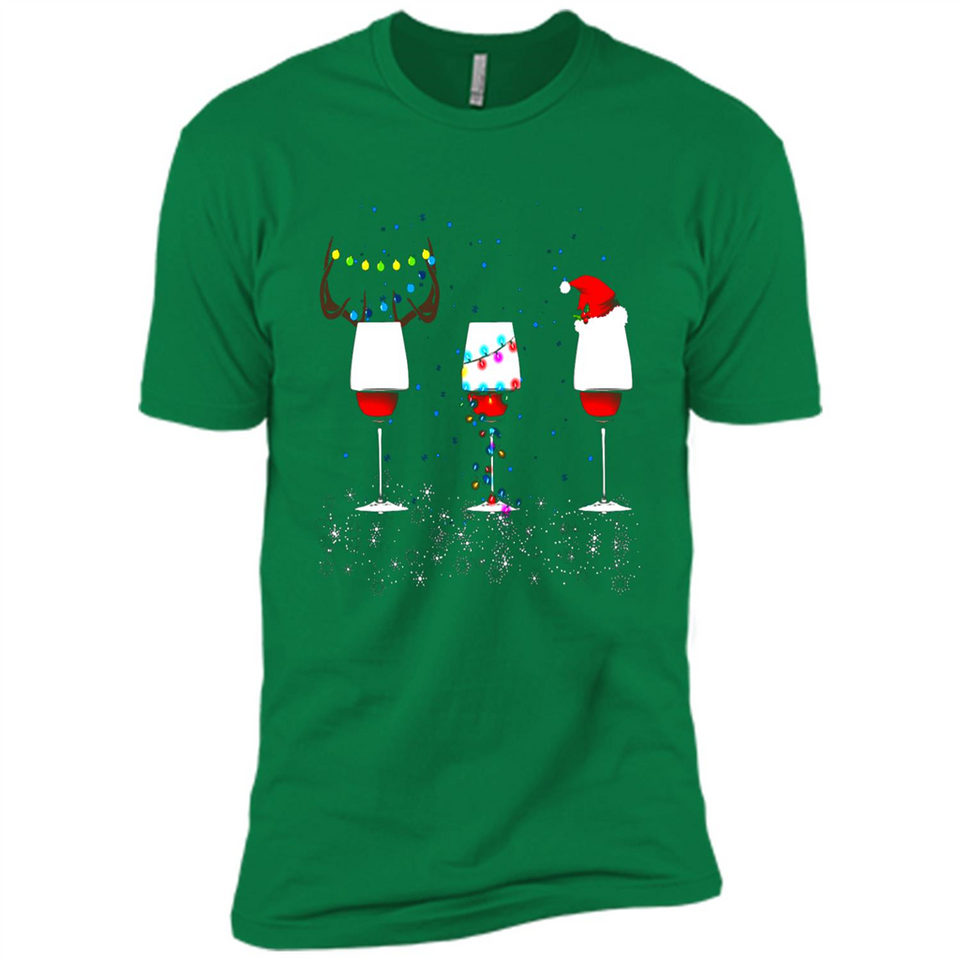Christmas Red Wine Funny Merry Xmas Sweatshirt - Premium Short Sleeve T-Shirt