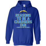 Reasons to be a Los Angeles Chargers Fan Complete List on Back - Hoodie