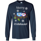 Cute Christmas Shirt Merry Christmas Snowflakes Owls Nest
