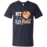 Denver Broncos Football My Heart is on that Field - Men's V-Neck