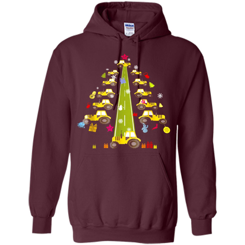 Tractor Car Christmas Tree T-shirt For Drivers