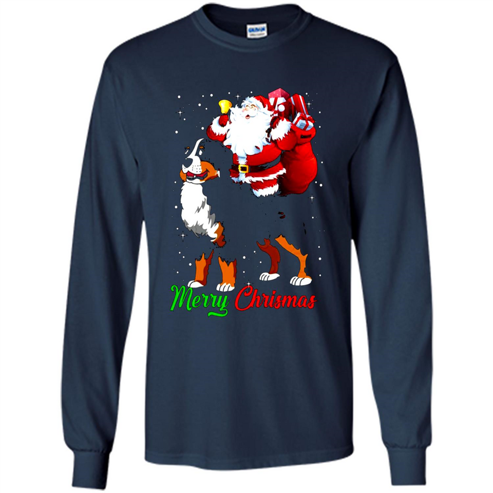 Merry Christmas Santa Claus With Big Dog sweater PINGPONG