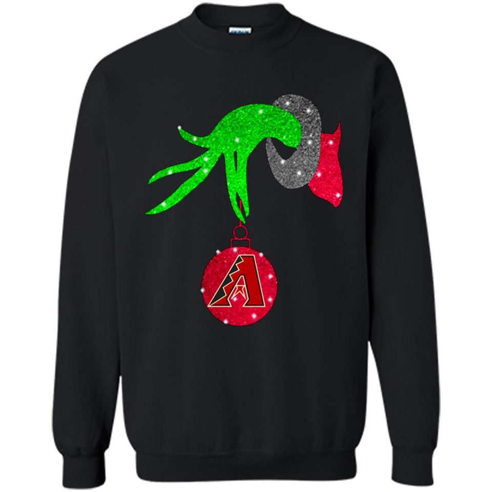 GRINCH HAND HOLDING ARIZONA DIAMONDBACKS GLITTER CHRISTMAS PINGPONG