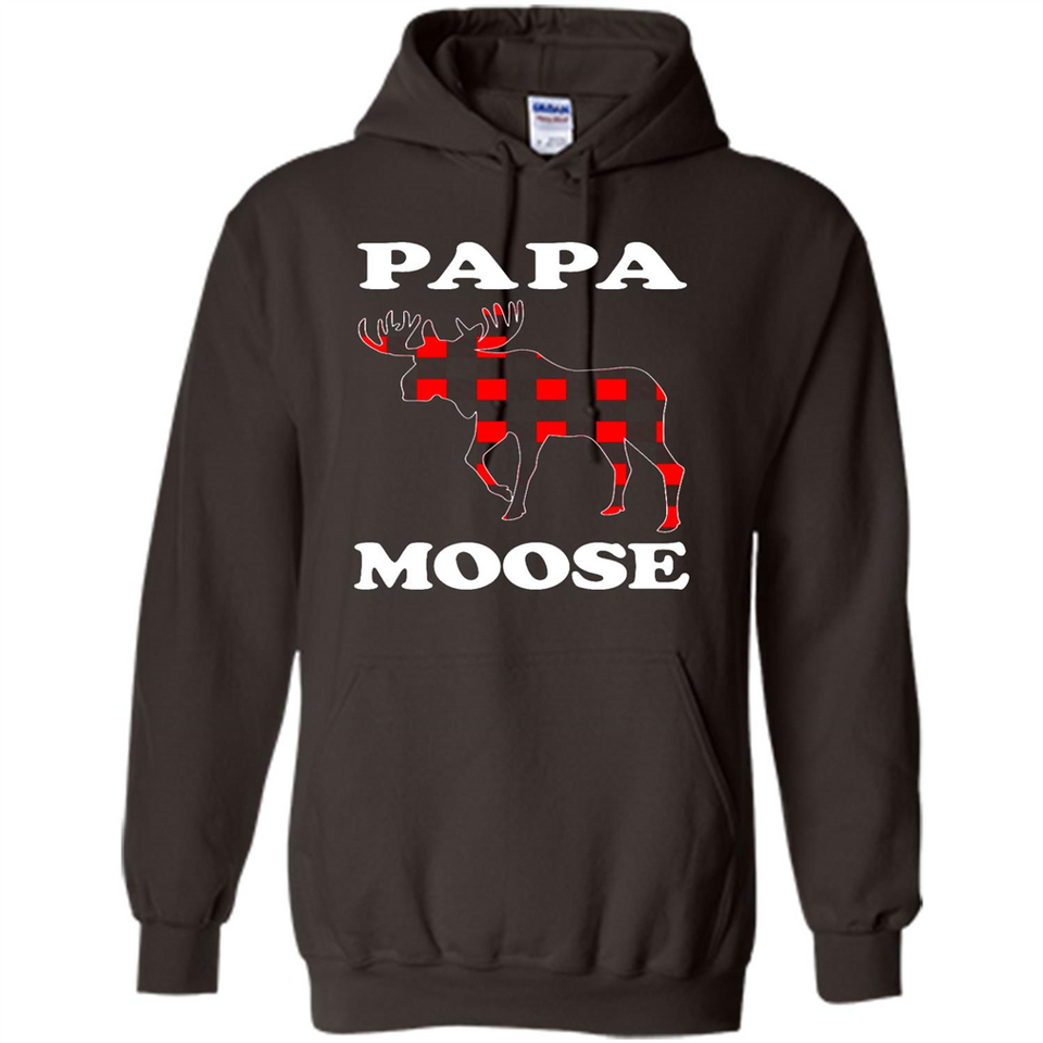 Papa Moose Funny Christmas Plaid Buffalo T-Shirt - Hoodie