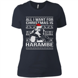 All I Want For Christmas Is Harambe Christmas - Ladies' Boyfriend T-Shirt