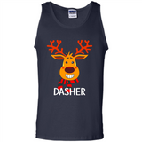 Dasher Reindeer Santa Claus Funny Xmas Holiday T-Shirt - Tank Top