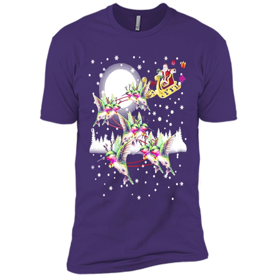 Hummingbird Santa Sleigh - Premium Short Sleeve T-Shirt