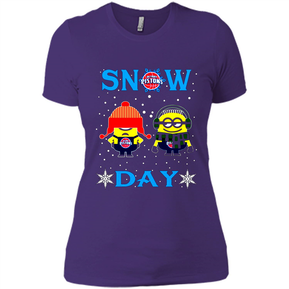 Snow Day Shirt For Detroit Pistons Vs Minion Fans pingpong