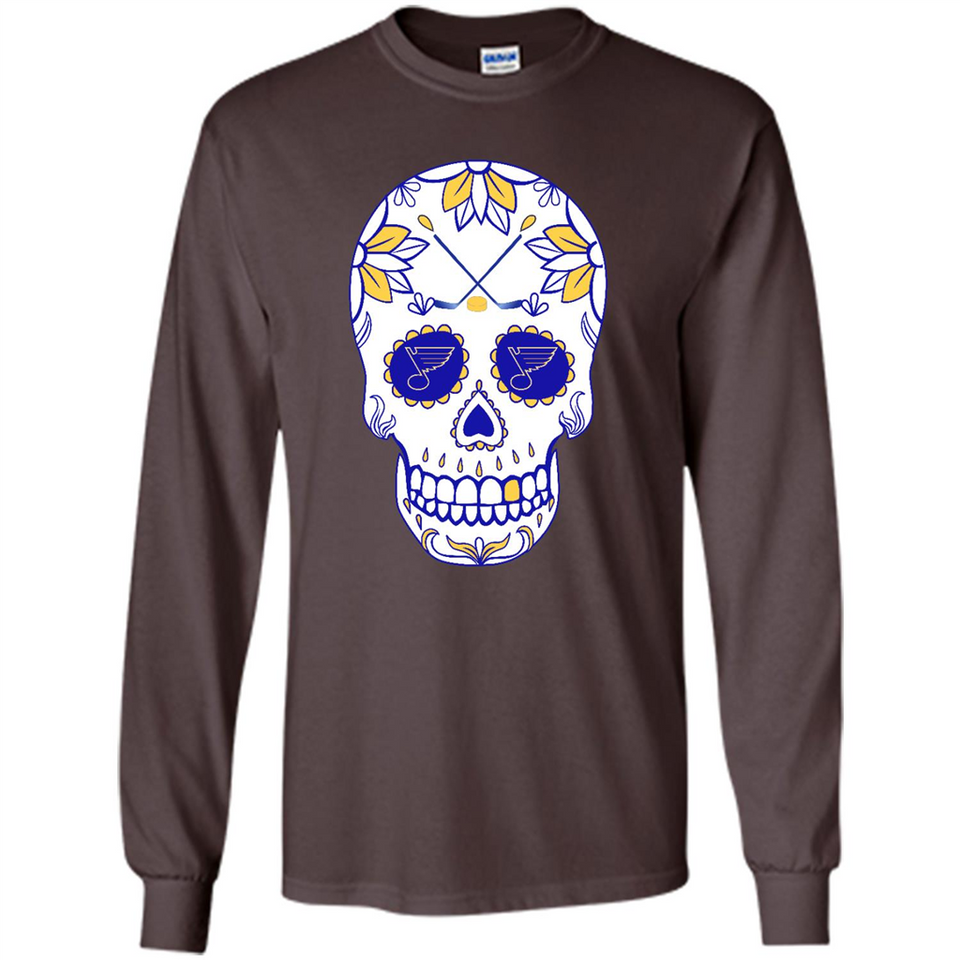 St. Louis Blues Hockey Sugar Skull Day of the Dead