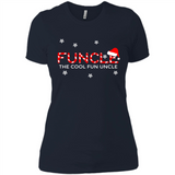Mens Christmas Funcle The Cool Fun Uncle Definition Xmas - Ladies' Boyfriend T-Shirt