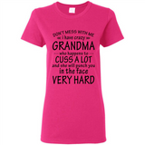 Don't Mess With Me My Grandma Is Crazy And She Will Punch You - Ladies Short-Sleeve