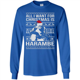 All I Want For Christmas Is Harambe Christmas - Long Sleeve T-Shirt