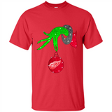 GRINCH HAND HOLDING DETROIT RED WINGS GLITTER CHRISTMAS PINGPONG