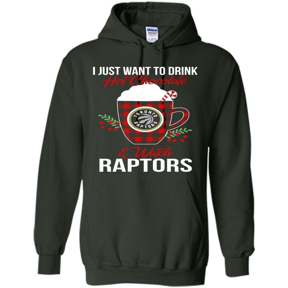 I Just Want To Drink Hot Chocolate & Watch Toronto Raptors Ugly Christmas Sweater PINGPONG