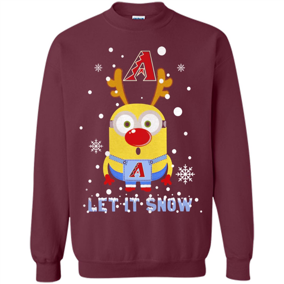 Minion Arizona Diamondbacks Ugly Christmas Sweater Let it Snow - Sweatshirt