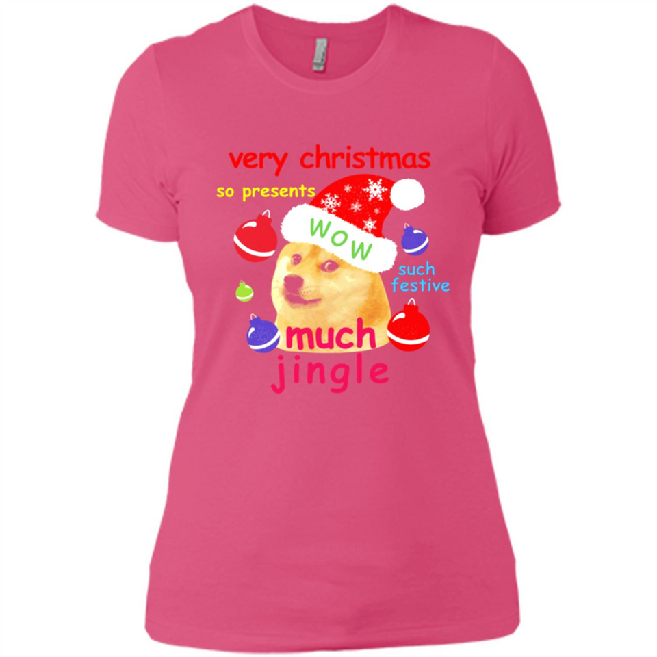 Christmas Doge Meme Shirts Funny Santa Shiba Inu Dog - Ladies' Boyfriend T-Shirt