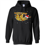 Christmas Lights Sloth Wearing Santa Hat Funny Xmas - Hoodie
