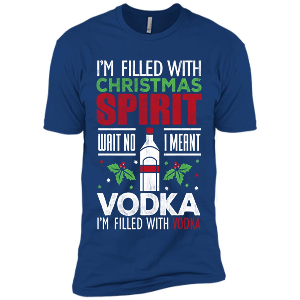 Christmas Gift Shirt Christmas Spirit Vodka Santa - Premium Short Sleeve T-Shirt