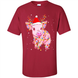 Christmas Lights Pig Wearing Santa Hat Funny Xmas - Shirt