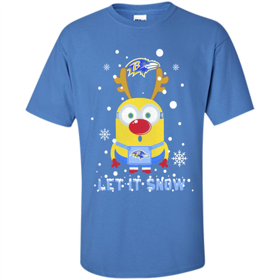 Minion Baltimore Ravens Ugly Christmas Sweater Let it Snow - Shirt